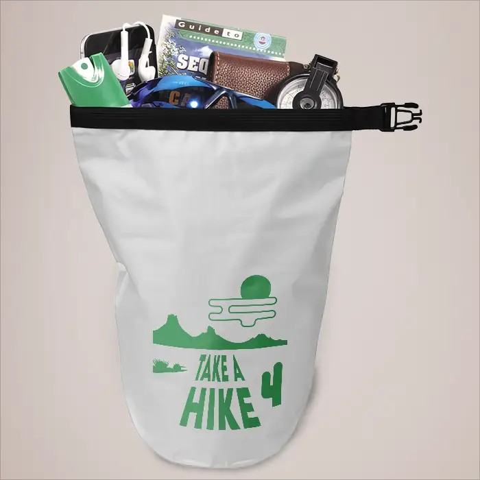 Survivor 5 litre waterproof roll-down bag - White