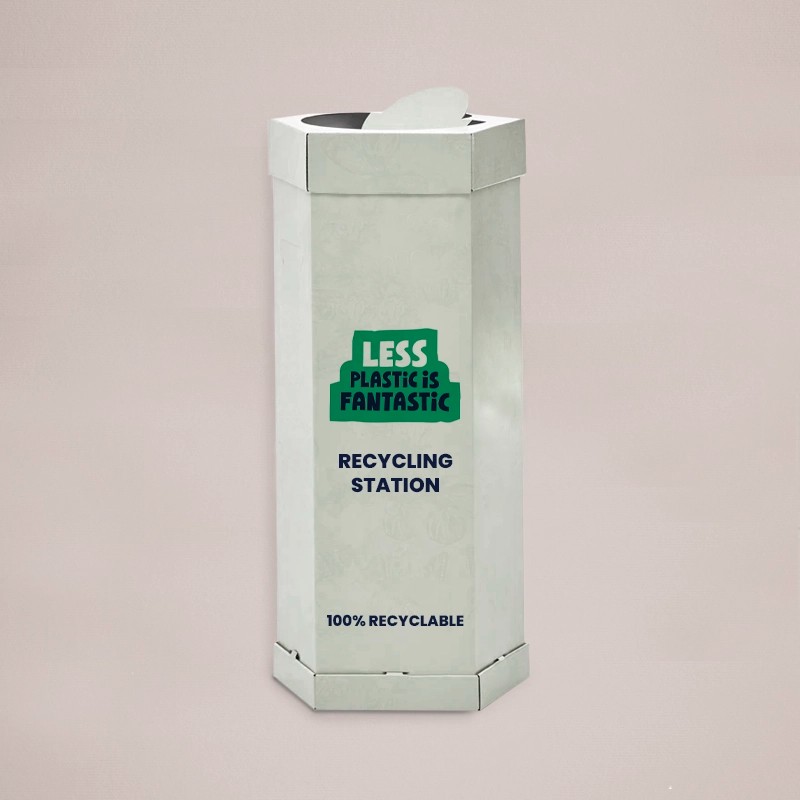 Printed cardboard waste bin