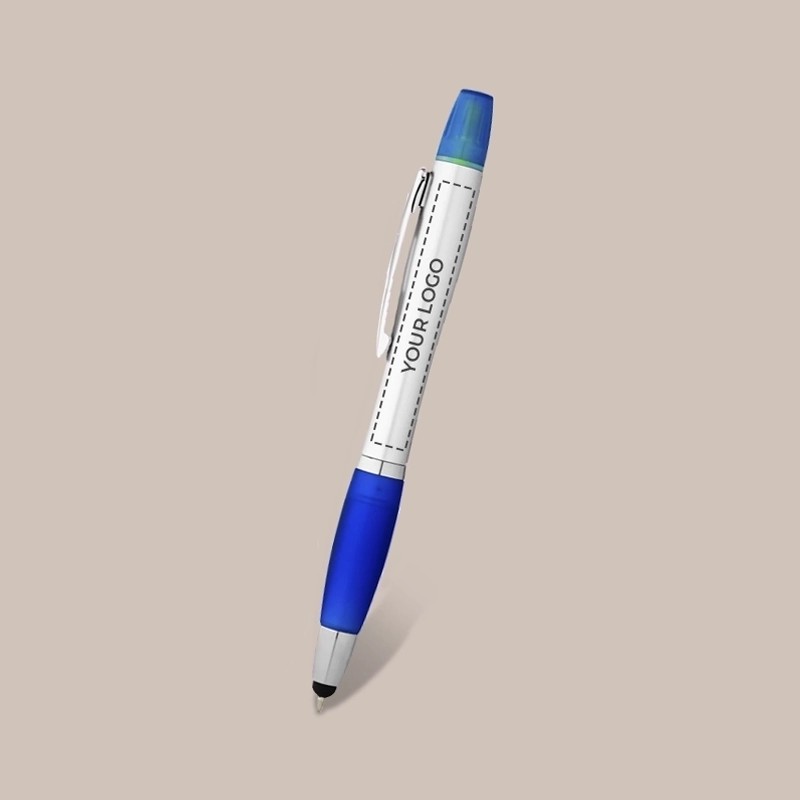 Curvy Ballpoint Pen with Highlighter