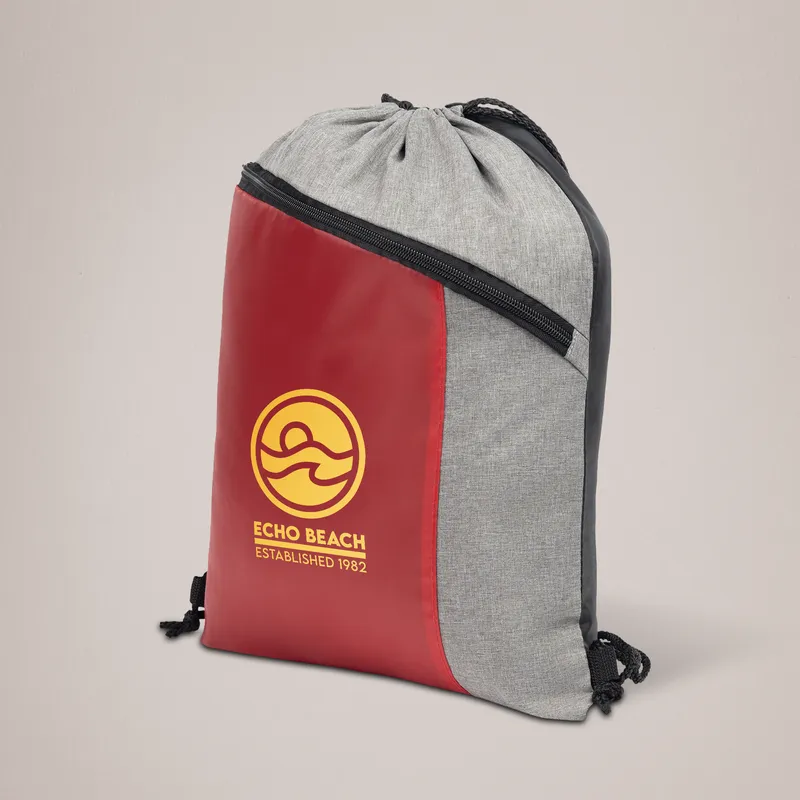 Screen printed drawstring bag