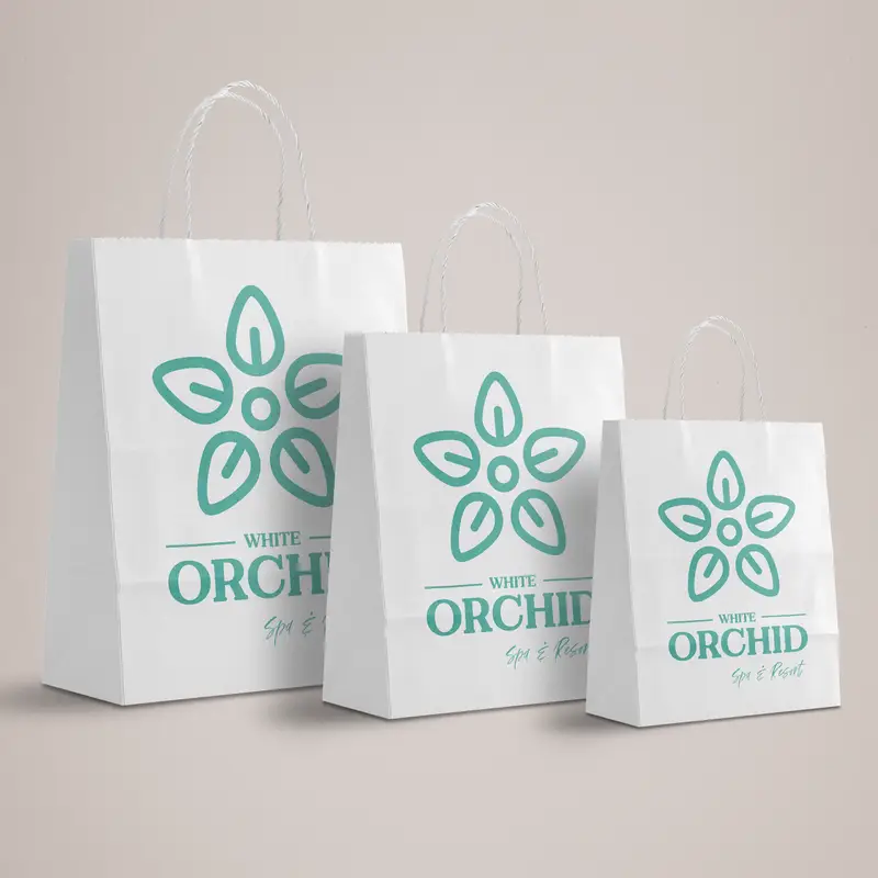 Printed White Paper Bags