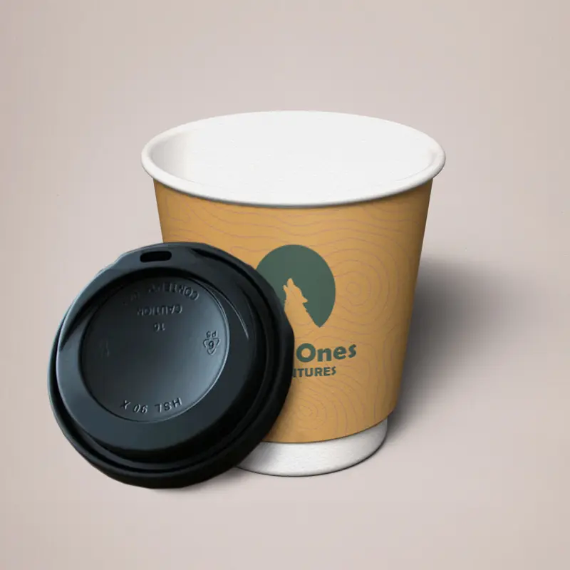 Branded Double Wall 8oz Cup with Lid