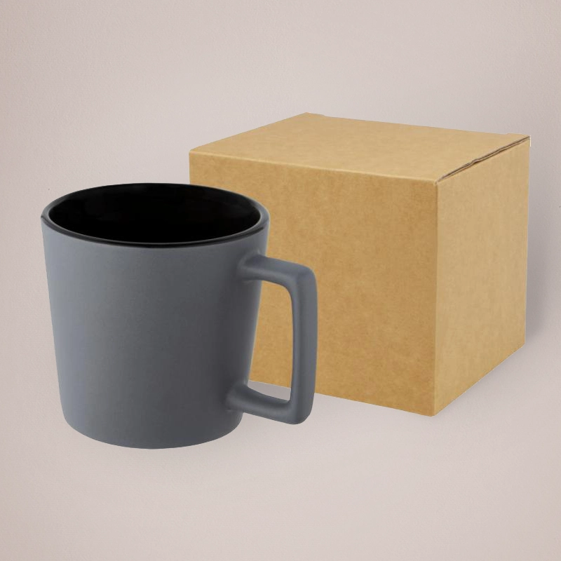 Grey Mug - Black Interior & Individual Box