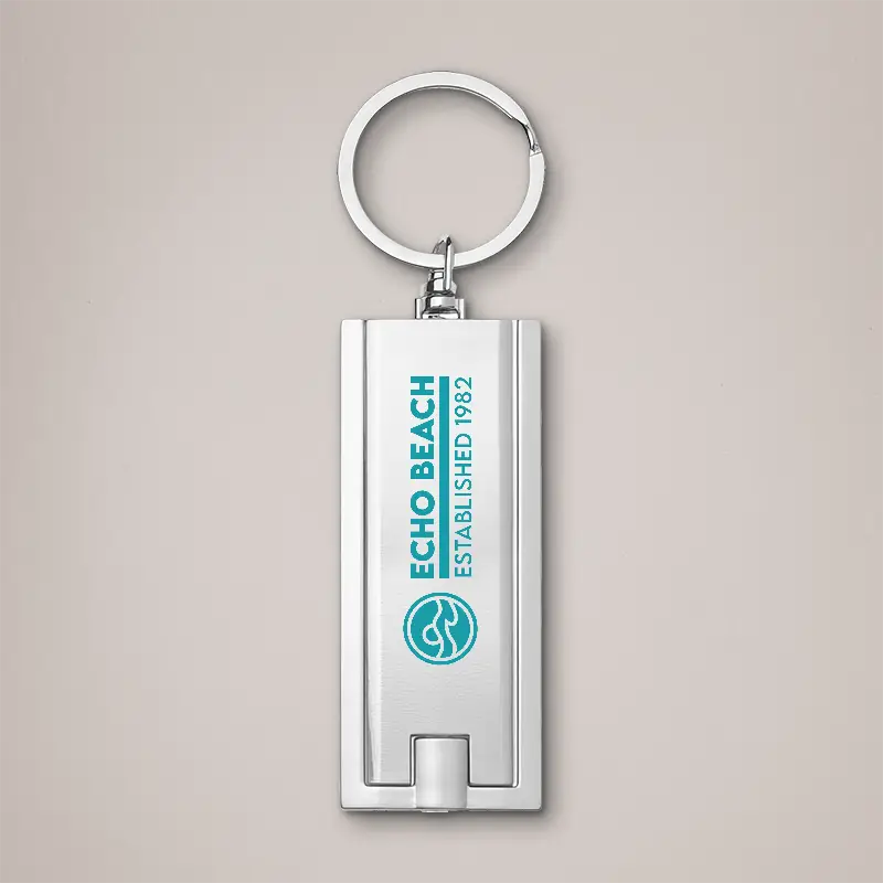 Silver Branded Keychain Light