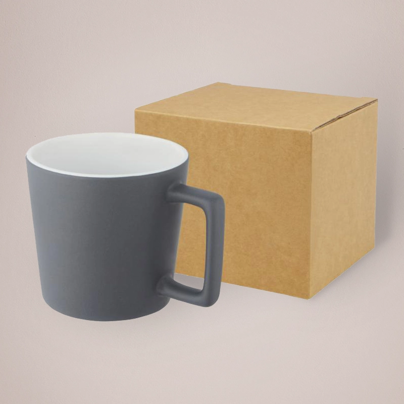 Grey Mug - Natural White Interior & Individual Box
