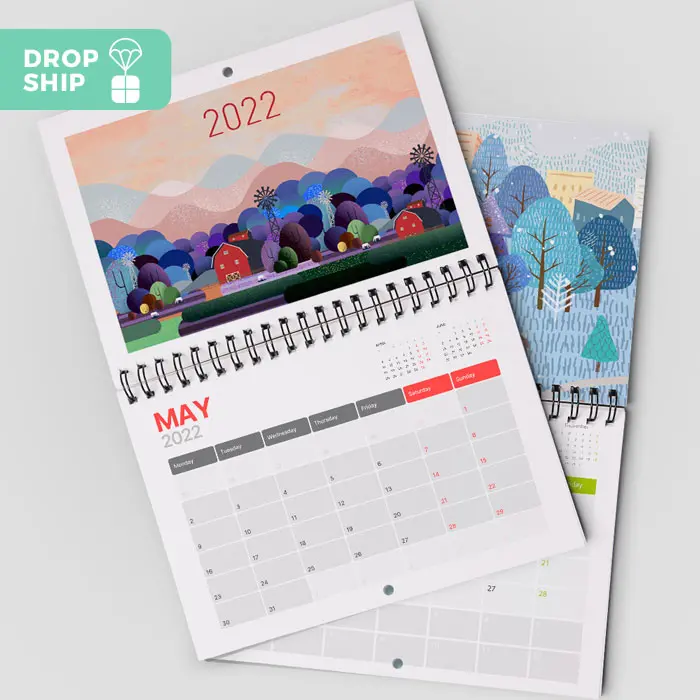 Wiro Bound Drilled Calendars