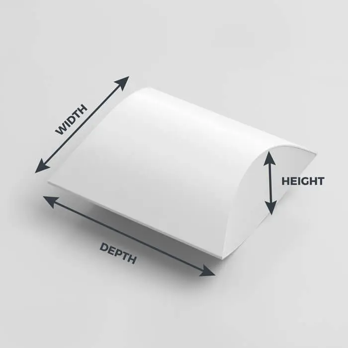 Pillow Box Packaging Dimensions