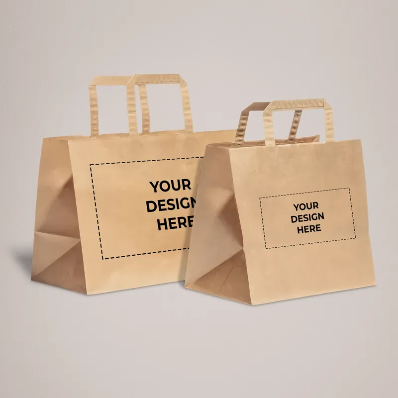 Personalised Flat Handle Takeaway Bags - Print Area