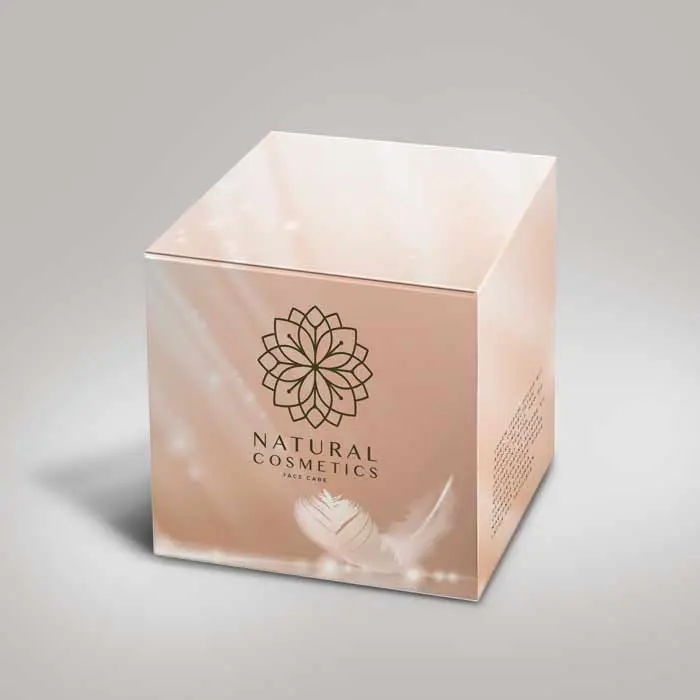 Cube Cosmetic Packaging Printed on 380gsm SBS Paper 