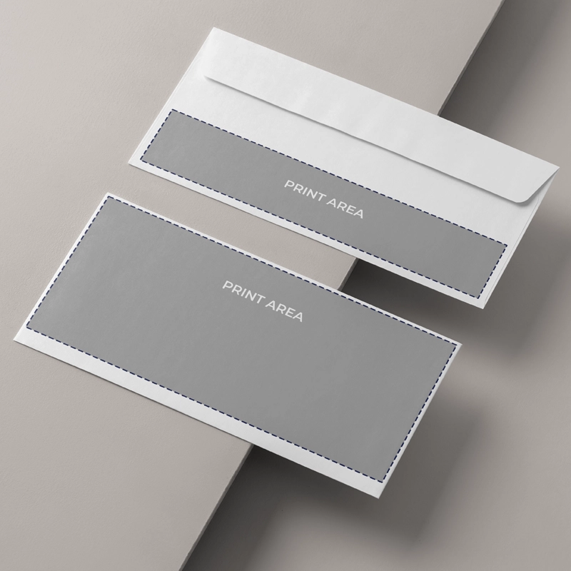 DL envelope without window - Print area 