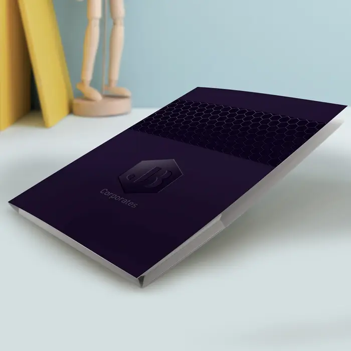 New Generation 2 Pocket Presentation Folder/Portfolio Heavy Duty Paper UV Glossy Laminated 6 Folders Per Pack in a Display Box Purple 