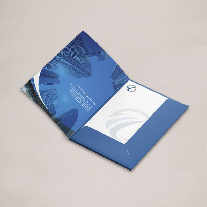 A5 single sided 350gsm Silk Finish Interlocking Presentation Folder