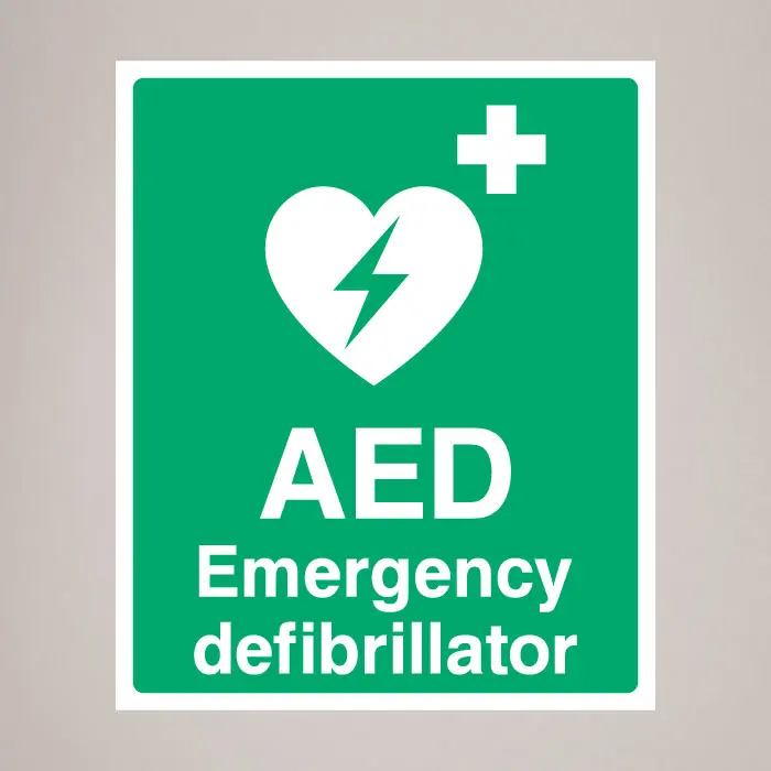 Emergency Defibrillator Safety Signage