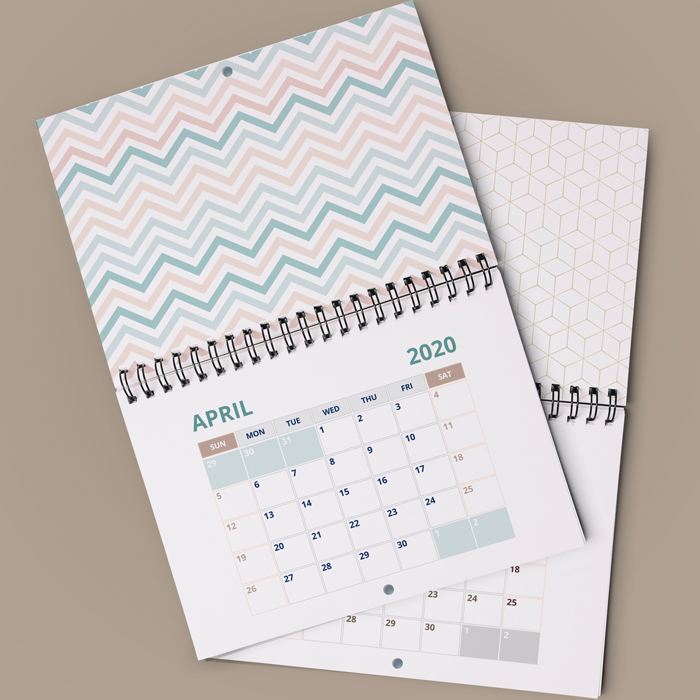 Wiro Bound Drilled Calendars