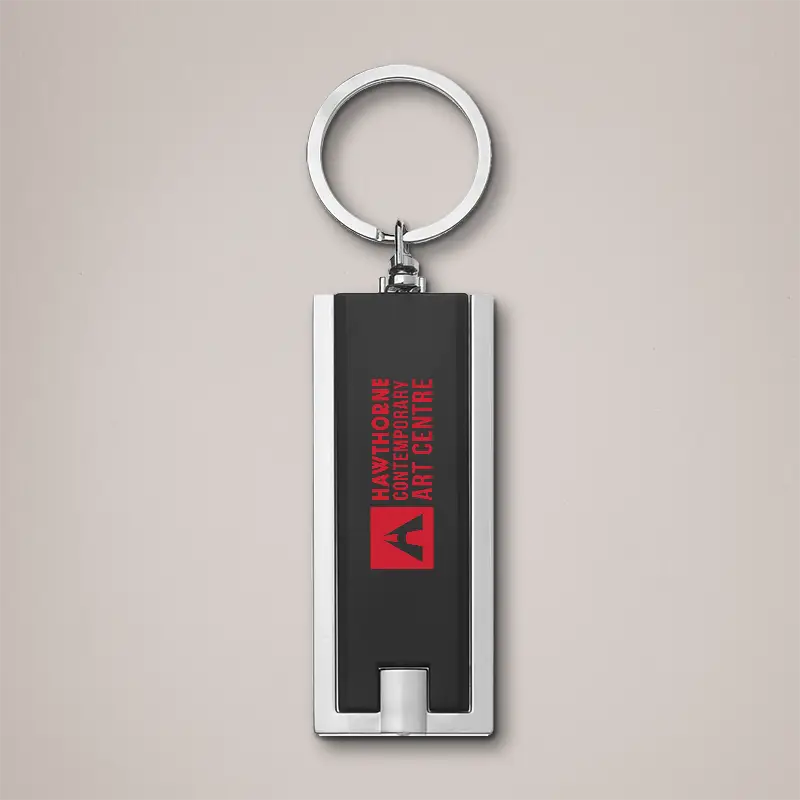 Black Branded Keychain Light