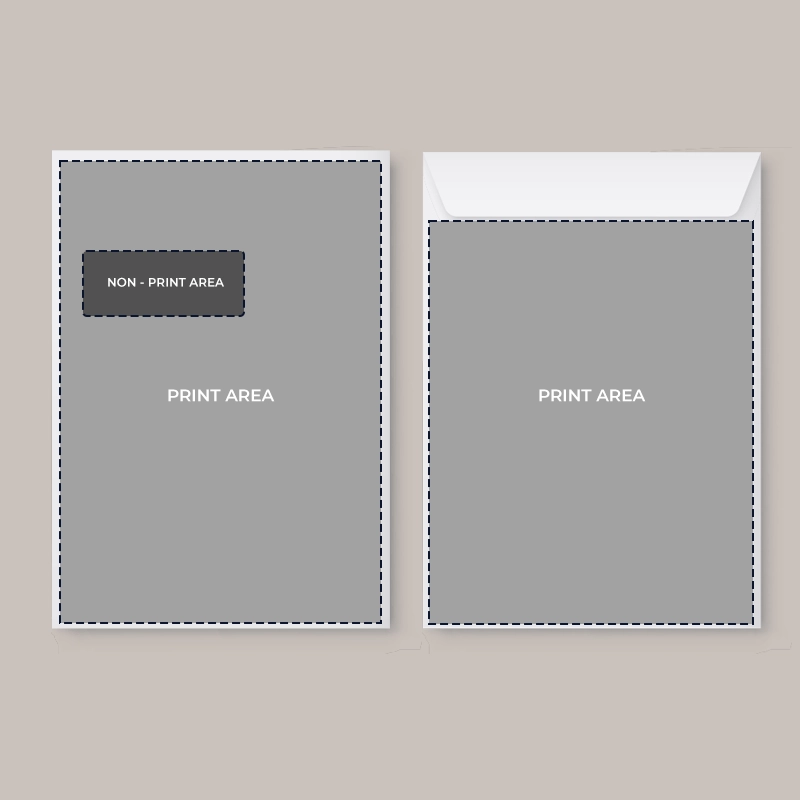 C4 Envelope with window - Print area