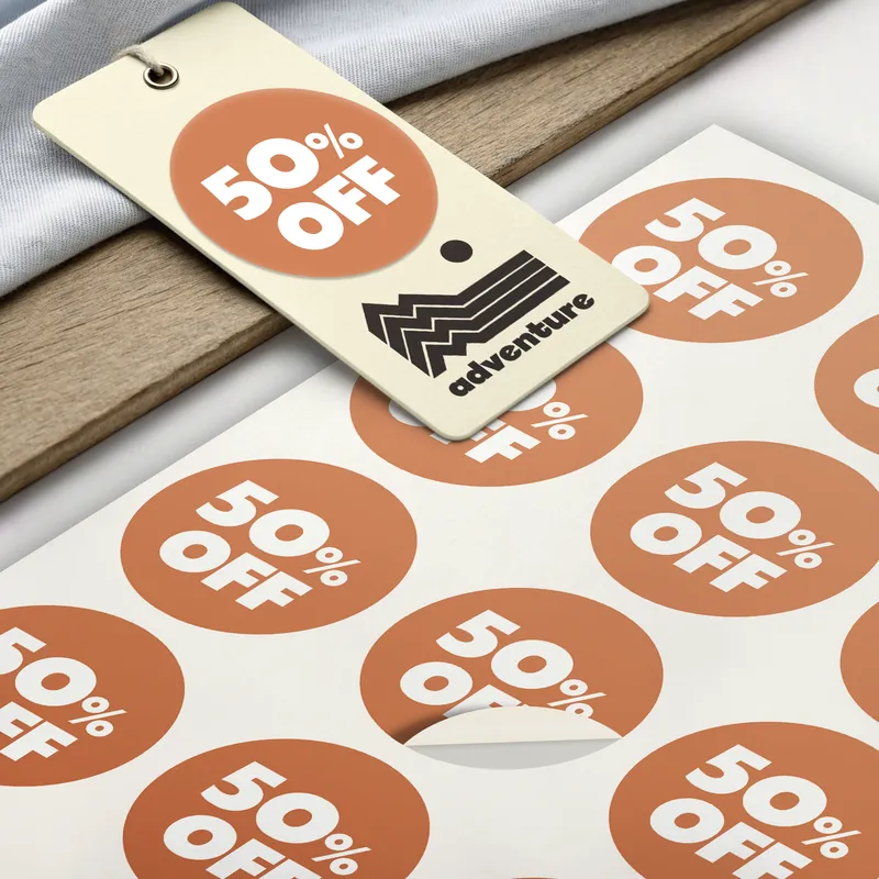 Stickers for swing tags