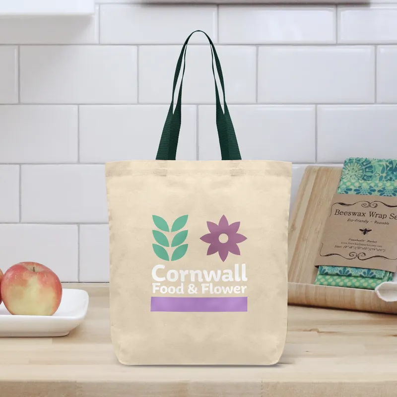 Ronaldsay Natural Cotton Tote with Colour Straps