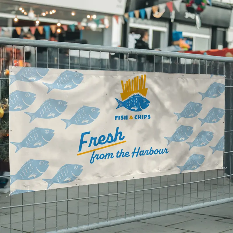 Custom Designed Fish & Chip Shop Banner