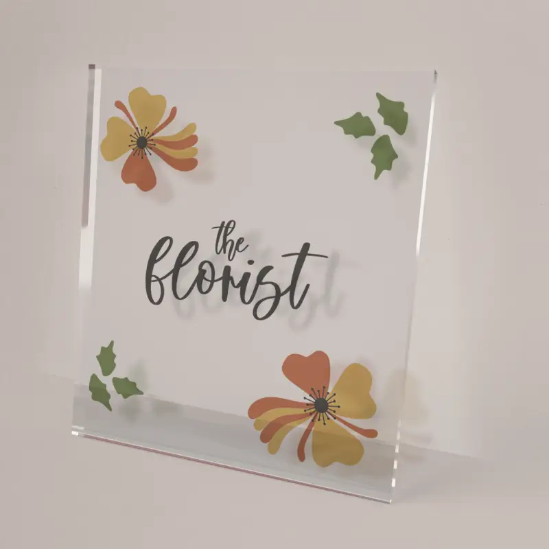 Clear acrylic sign (Plexiglas®)