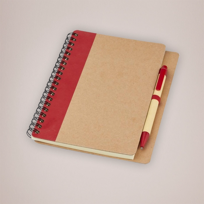 Red Priestly recycled notebook printing
