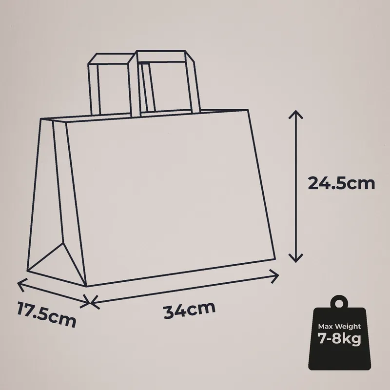 Large Takeaway Bags - Dimensions and Maximum Weight 