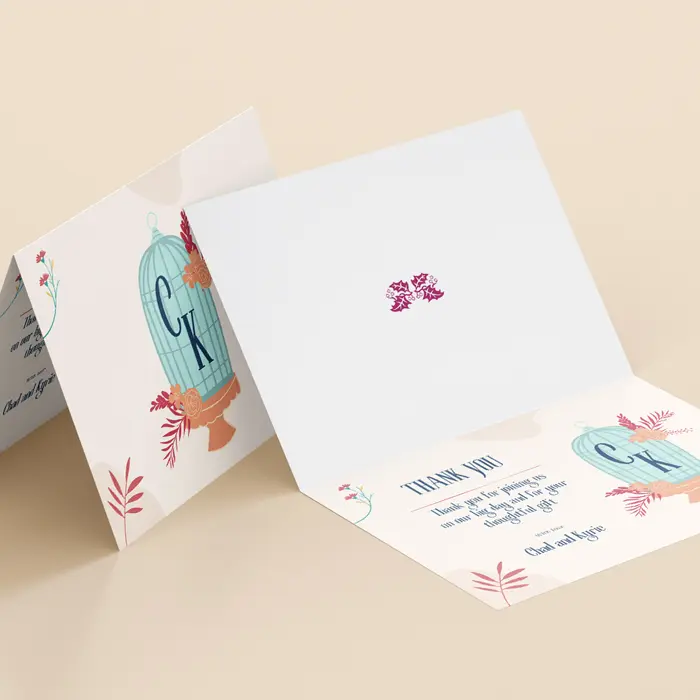 Folded Wedding Thank You Card