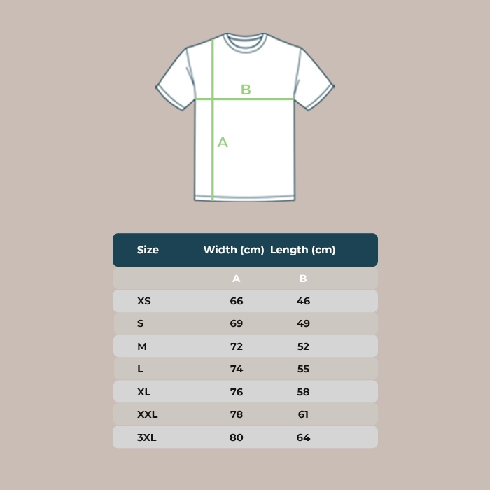 Stanley/Stella Iconic T-Shirt Size Guide