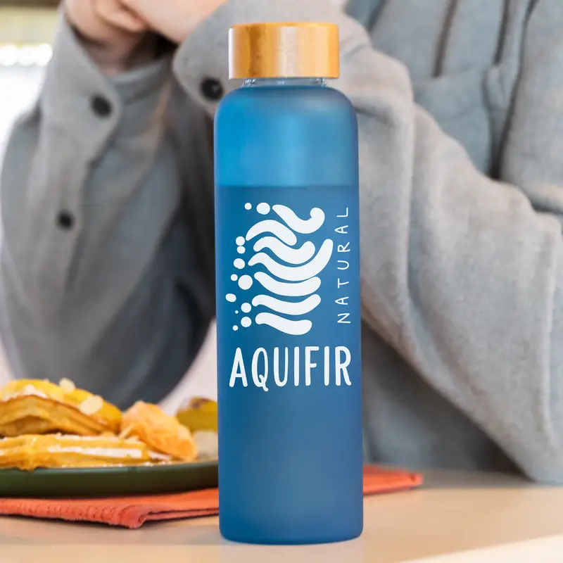 Water Bottle With Bamboo Lid 