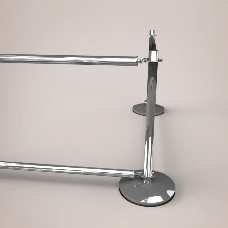 Premium Chrome - Double Rail For Cafe Barriers