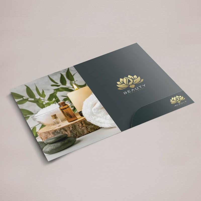 A4 single sided 350gsm Gloss Finish glued Presentation Folder