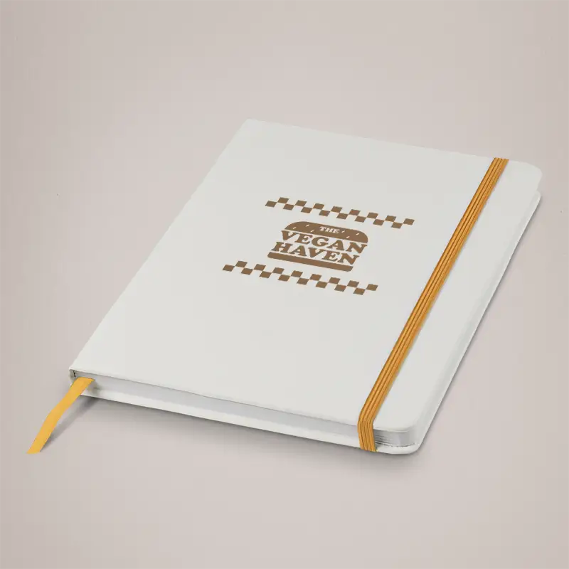 White notebooks with colour strap - orange