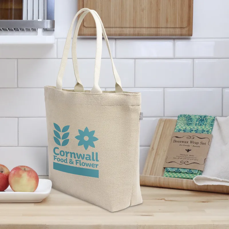 Cumbrae Herringbone Cotton & Jute Tote
