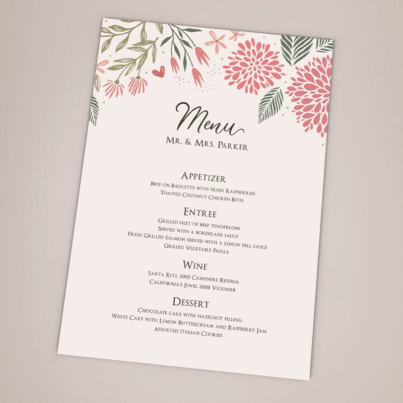 Wedding Menus