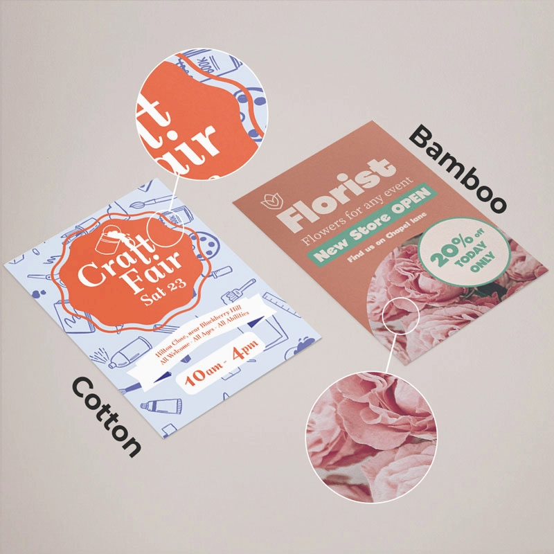 Woven Bamboo and Uncoated Cotton Flyers 