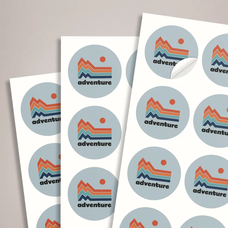 Stickers on a sheet