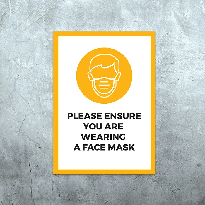 PLEASE WEAR FACE MASKS IN THIS AREA STICKERS AND FOAMEX SIGNS A5/A4/A3  H&S 