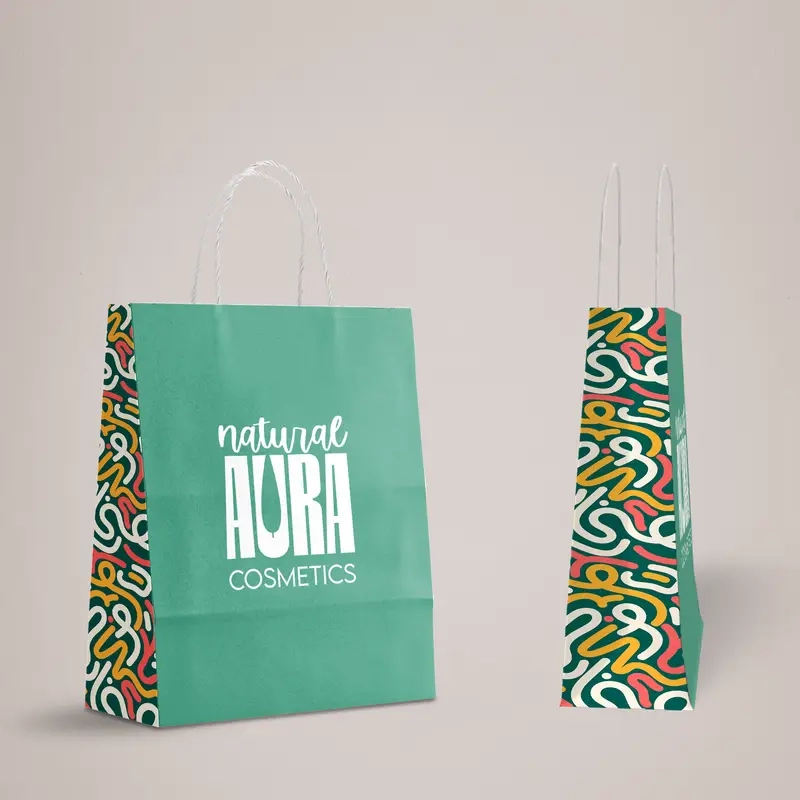 Full Print Area - White Kraft Paper Bags