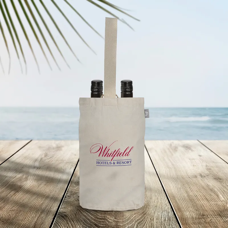 Printed Dual-Bottle Tote Bag