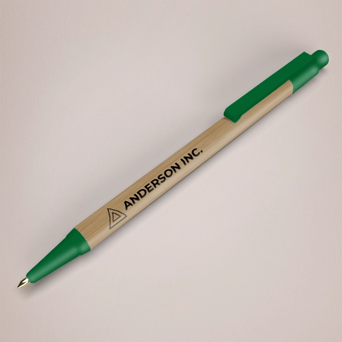 Green Borneo bamboo ballpoint pen