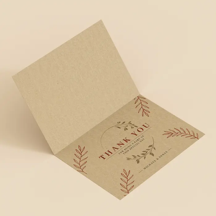 Kraft Folded Wedding Thank You Card