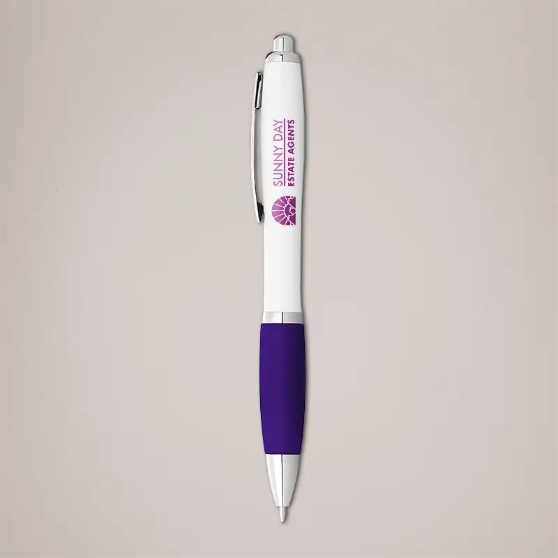 Printed pens- purple grip