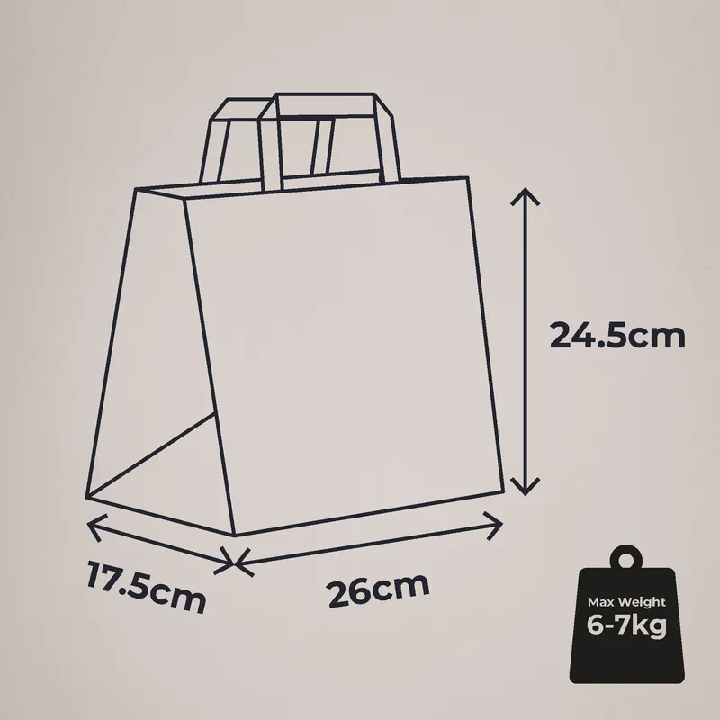 Small Takeaway Bags - Dimensions and Maximum Weight 