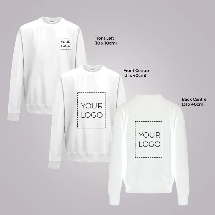 Print Area of Custom Printed Sweatshirts