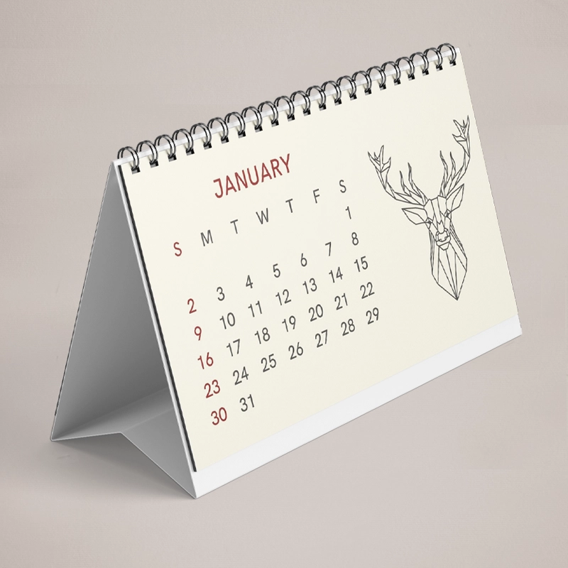 297 x 105mm desk calendar