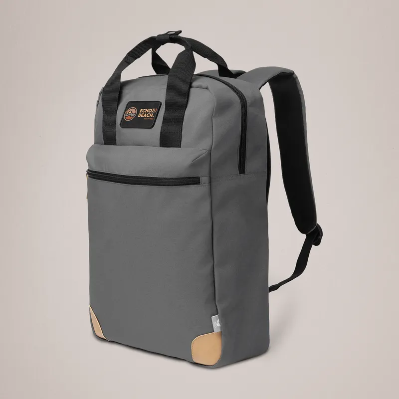 Printed Laptop Backpack - Grey