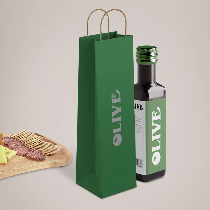 Kraft Bottle Bags With Twisted Handles 