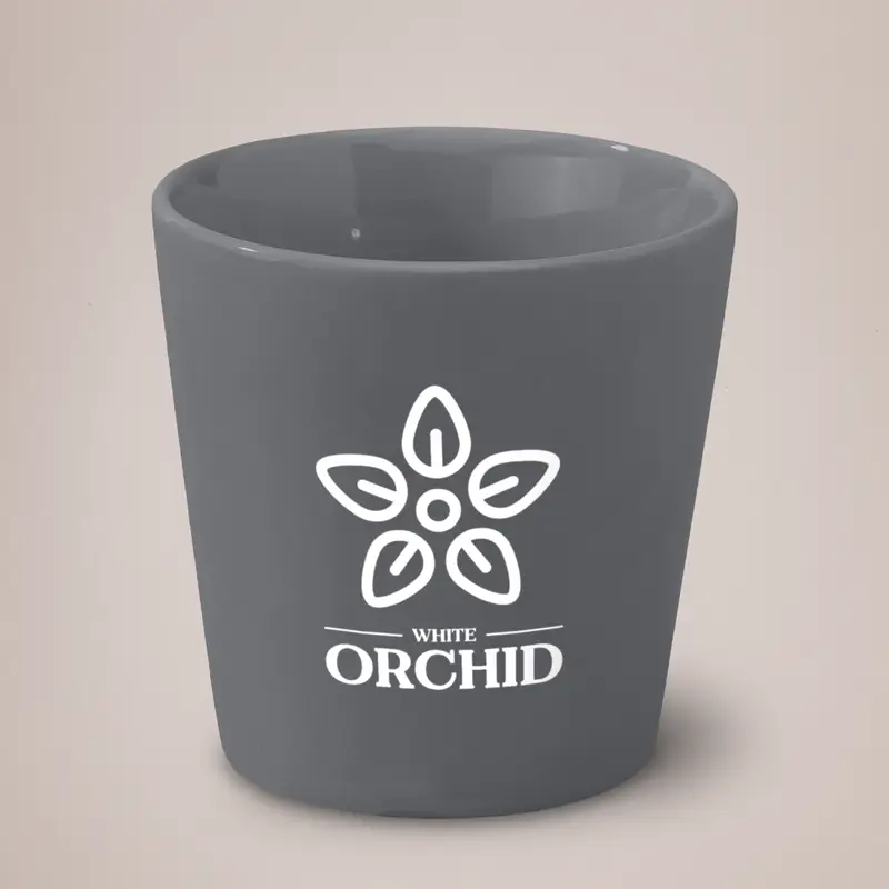 Matte grey branded mug