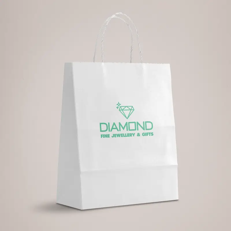 White Kraft Bags - Small Print Area 