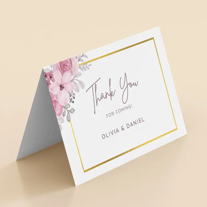 Folded Wedding Thank You Card